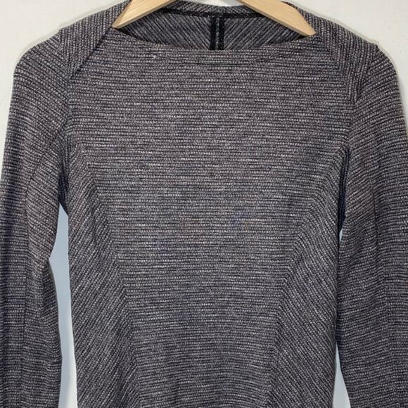 Lululemon Kanto Catch Me Long Sleeve Coco Pique Black & White — Size 4 - Picture 9 of 12